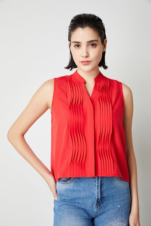 Pleated panel shirt