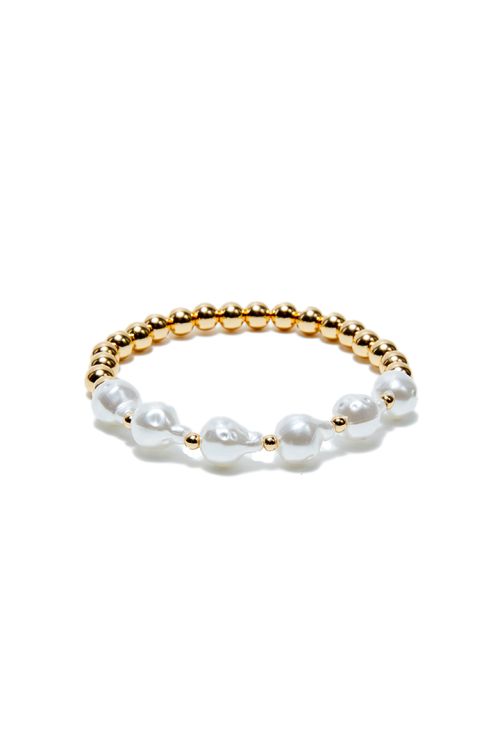 Chain pearl gold bracelet