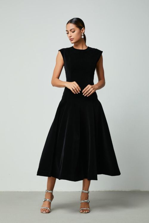 A-line velvet dress