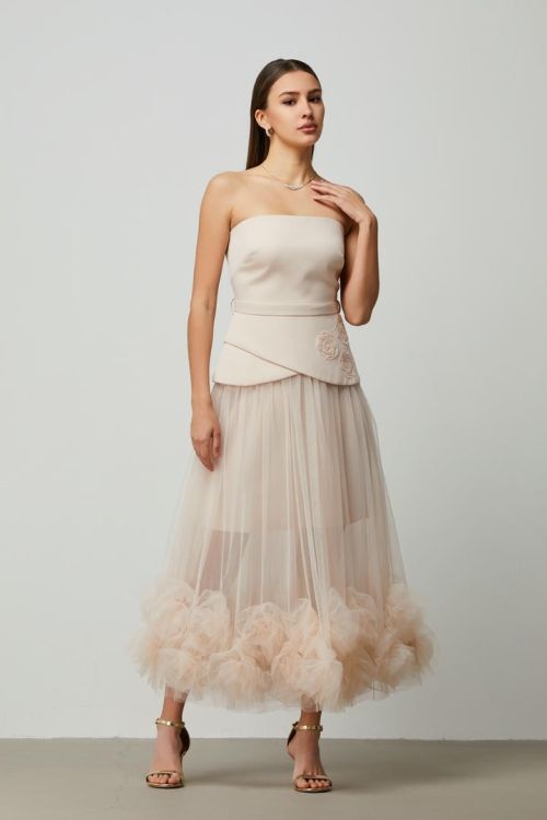 ruffled hem Mesh Skirt