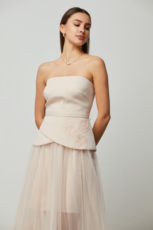Bustier Embellished peplum Top
