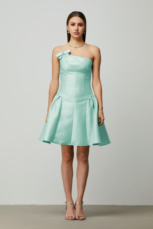 bow applique Short Dress