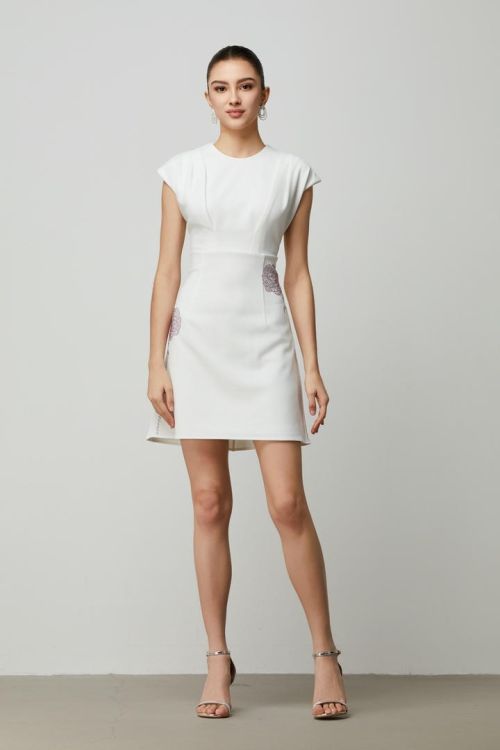Structured Shoulder Mini Dress