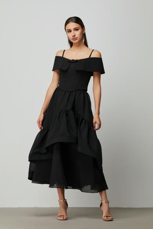 Black Statement Ruffle Skirt