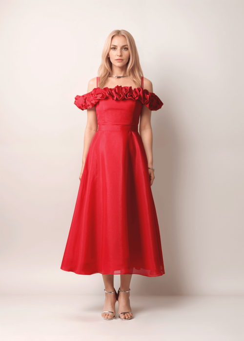 Red Off-Shoulder Dress