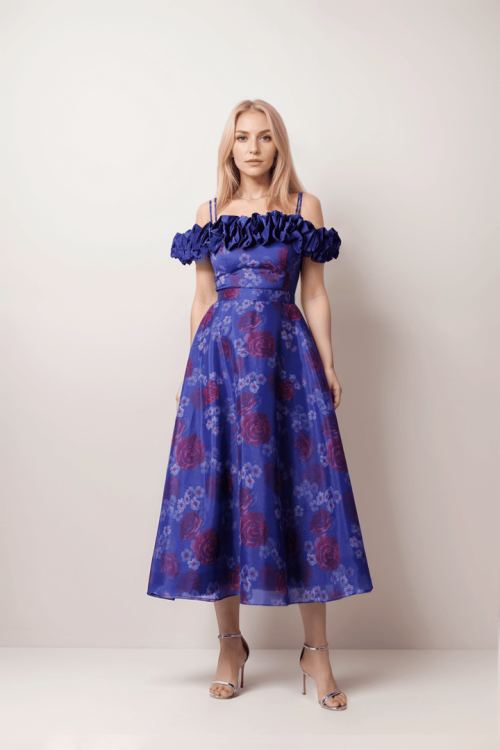 Printed Off-Shoulder Dress
