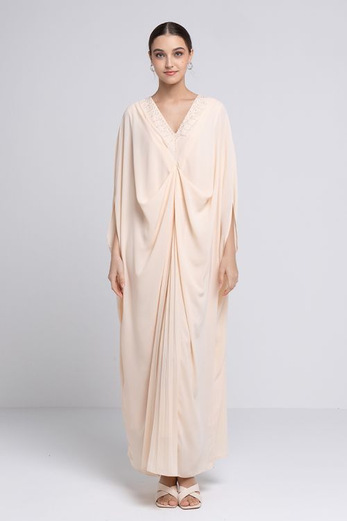 Draped detail chiffon kaftan