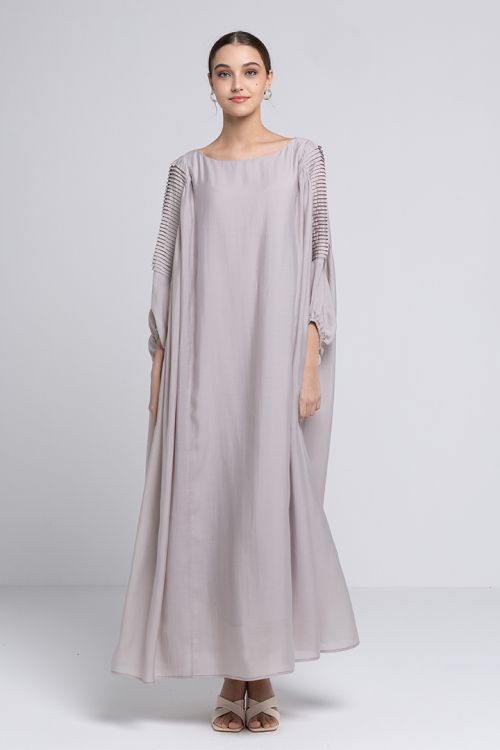 cold shoulder with pleats kaftan