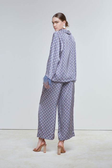 Polka dot satin pants