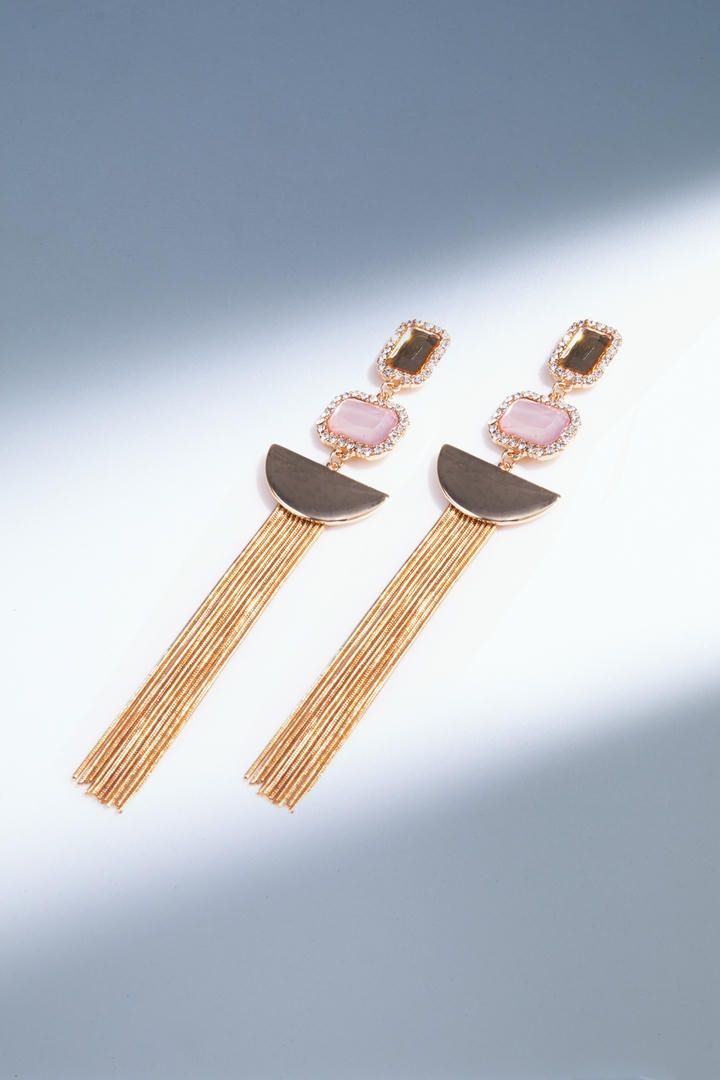 Gold fringe earrings