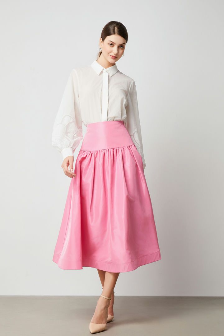 Taffeta A-Line Skirt