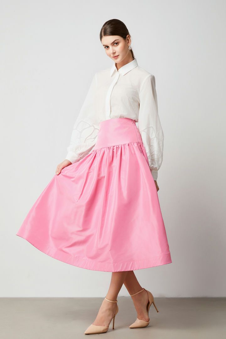 Taffeta A-Line Skirt