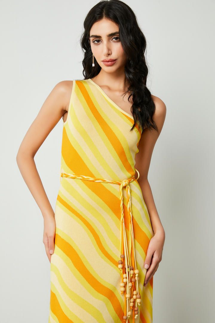 Asymmetric stripe dress