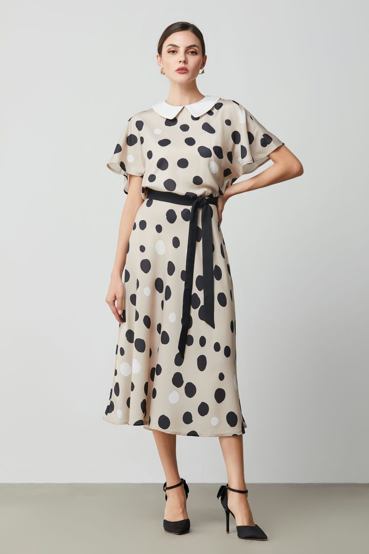 Polka dot collared dress