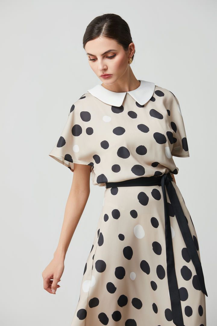 Polka dot collared dress