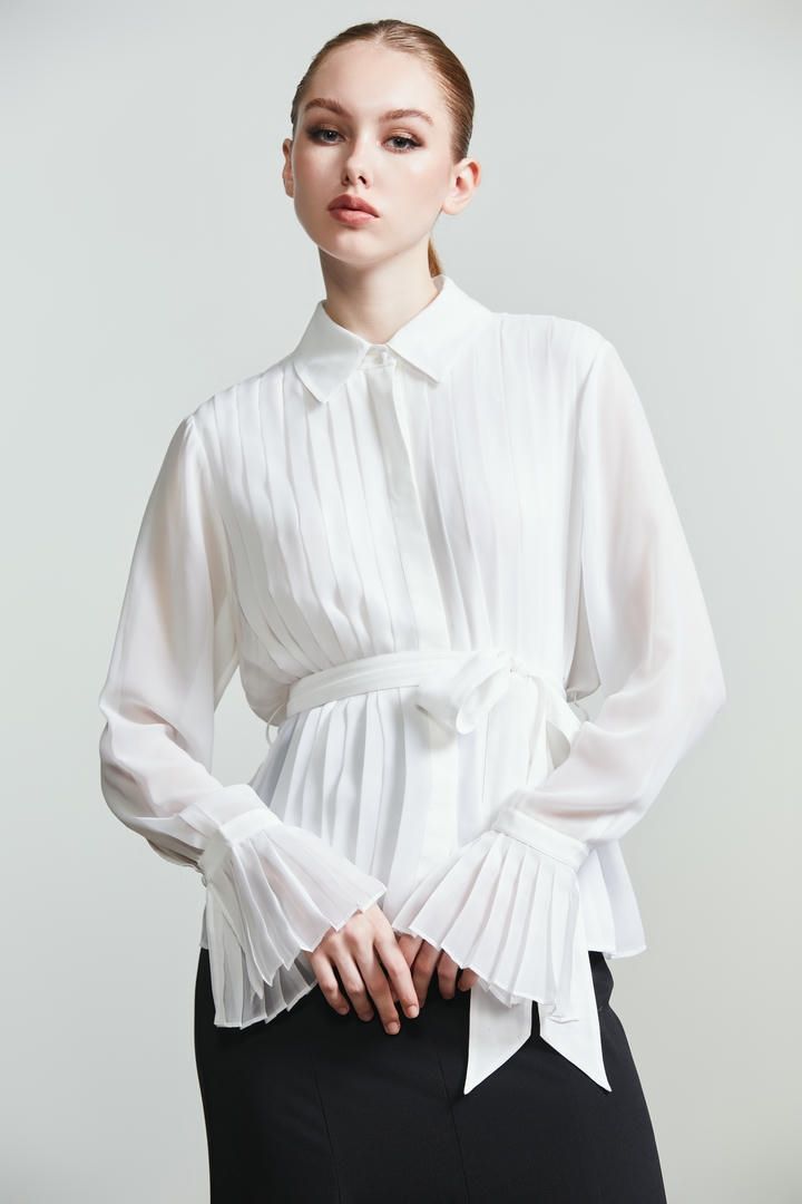 Chiffon with folds shirt