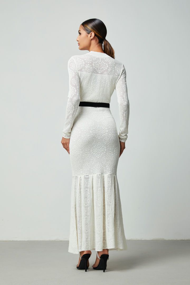 Embroidery  knitted dress