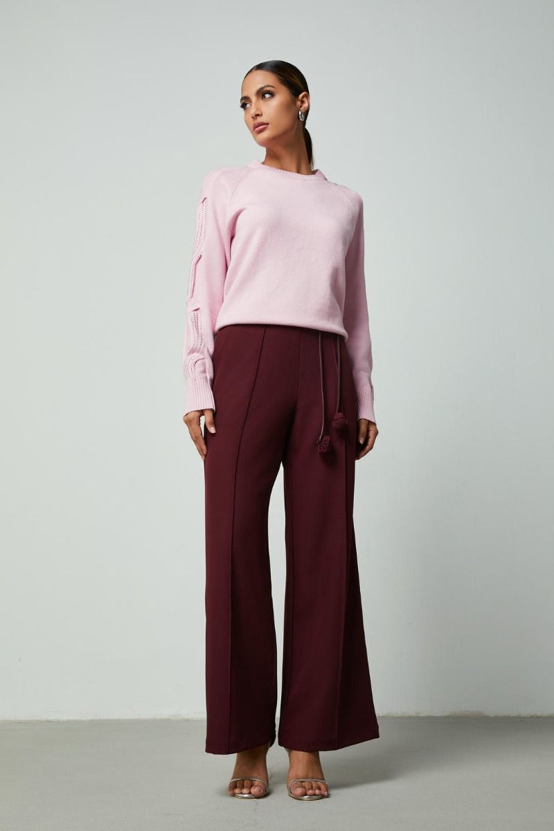 wide leg belted pants