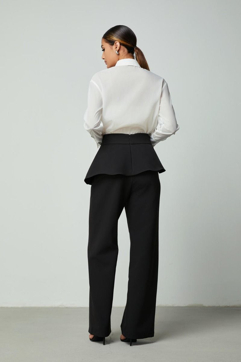 Peplum waist pants