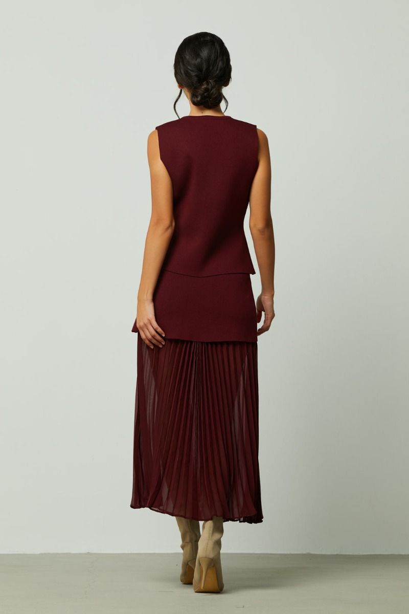 Chiffon pleated layer skirt