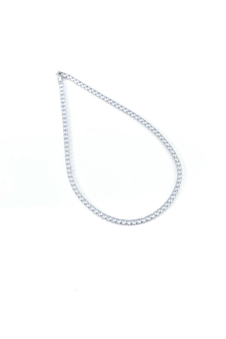 Silver-Tone Round Necklace