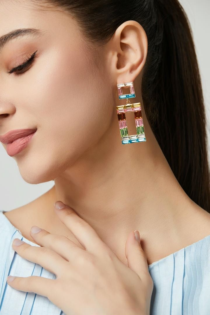 Square Multi-Color Earrings