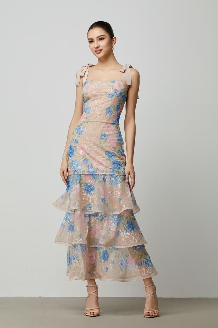 Printed Mesh Dress