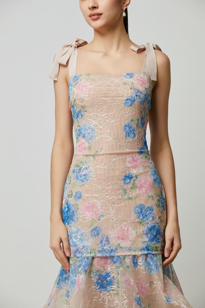 Printed Mesh Dress