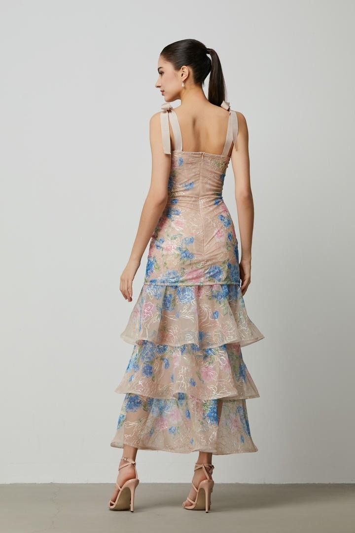 Printed Mesh Dress
