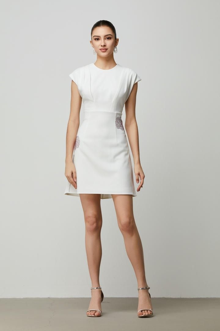 Structured Shoulder Mini Dress