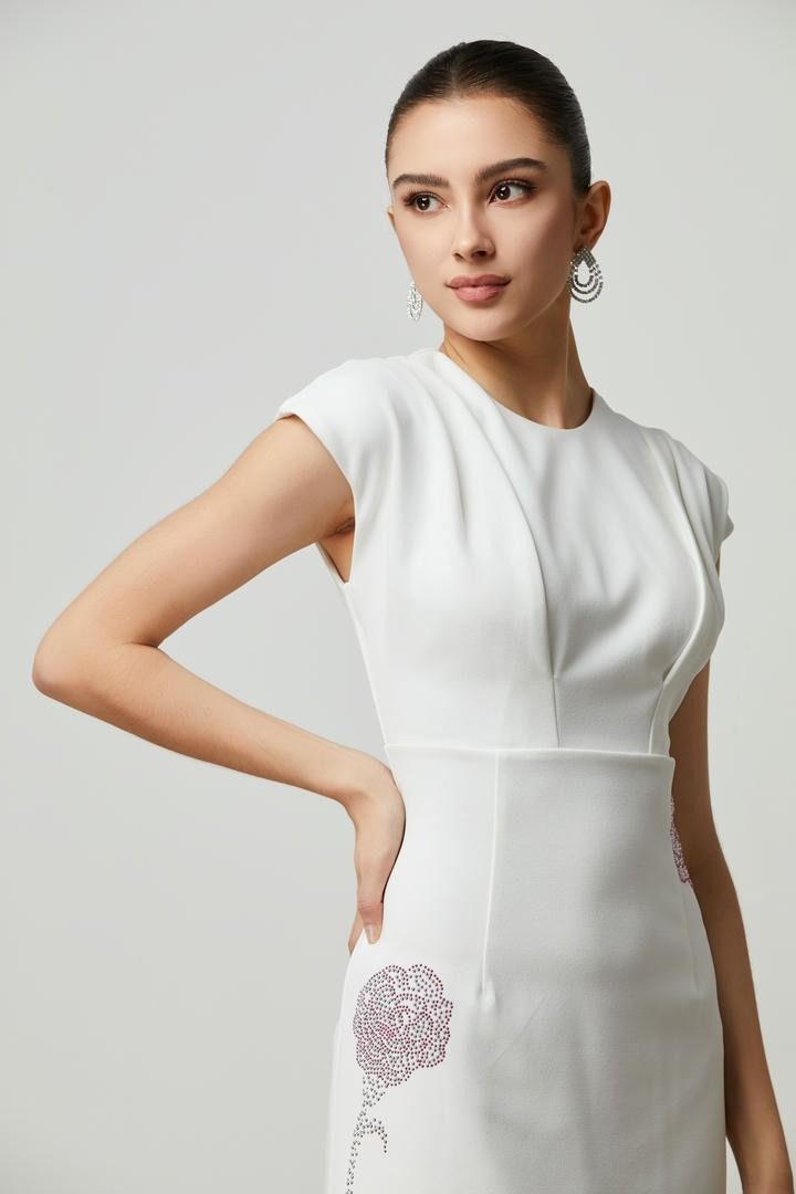 Structured Shoulder Mini Dress