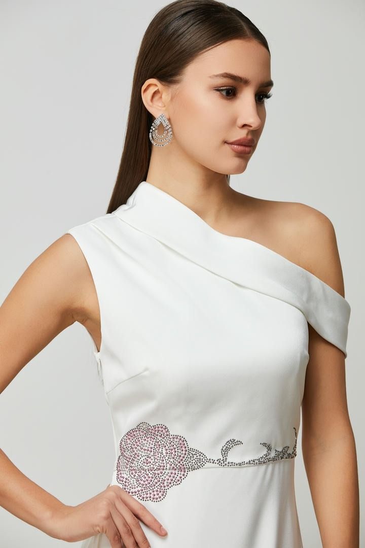 Off-White Draped Dress