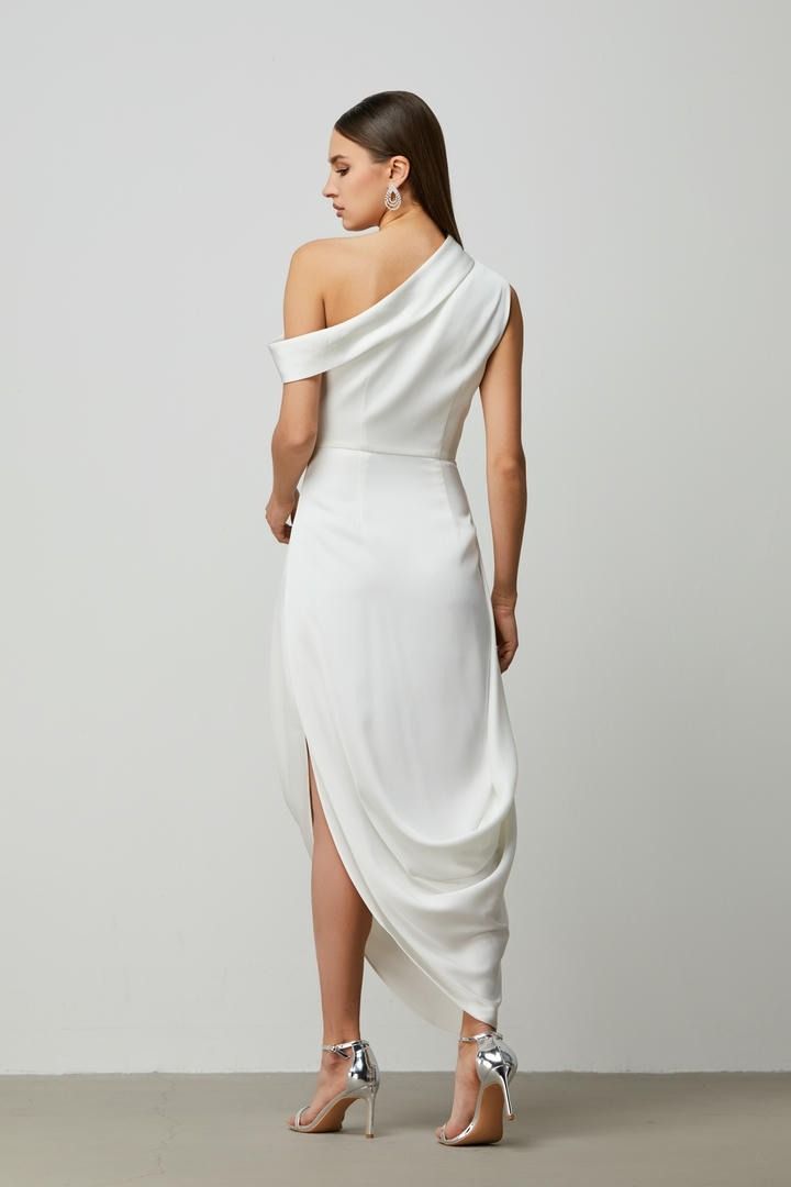 Off-White Draped Dress