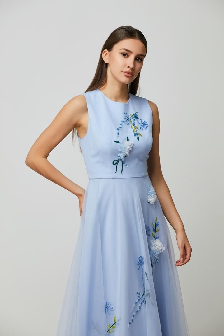 Floral embroidery Dress