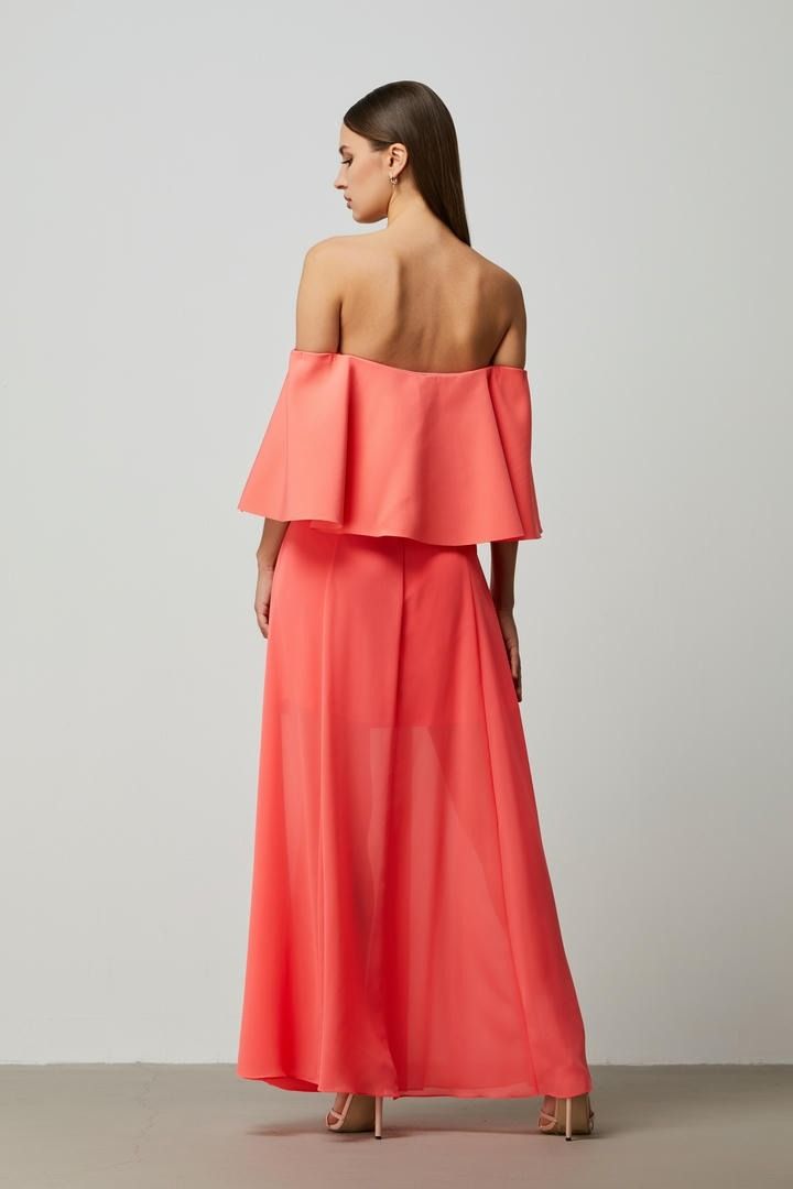 flower applique off-shoulder Dress