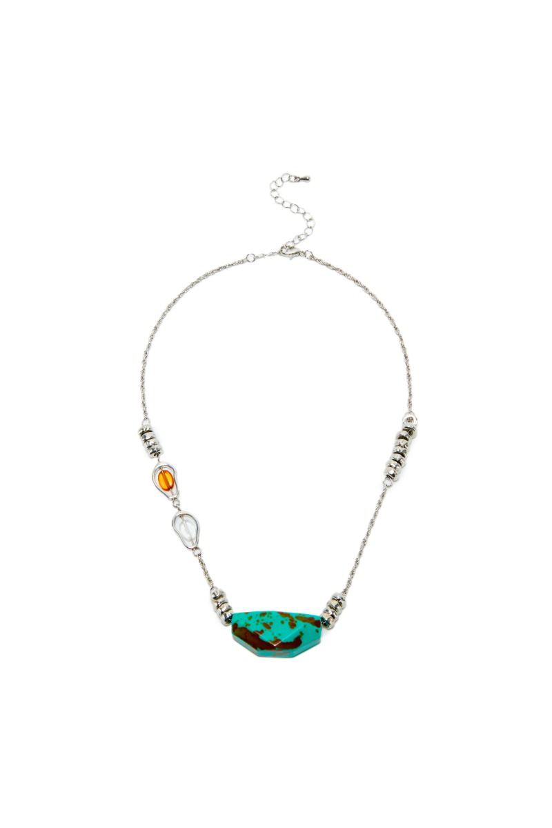 Multi color stones necklace