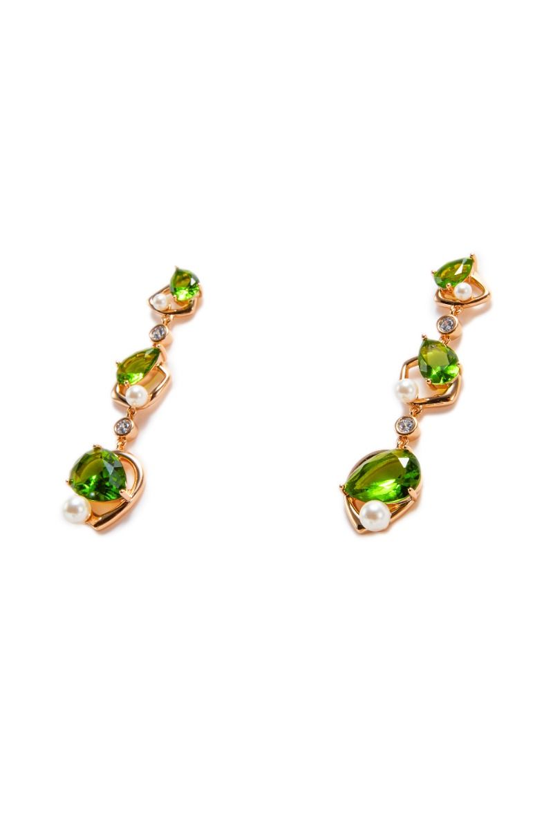 Green drop earrings