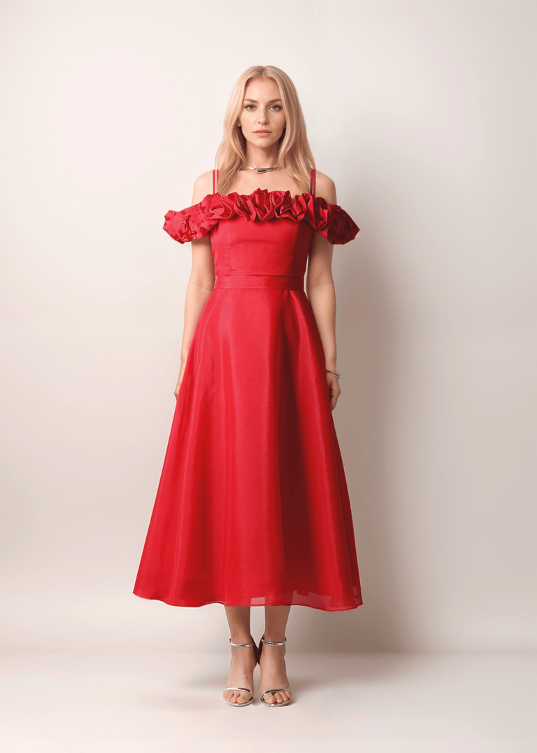 Red Off-Shoulder Dress