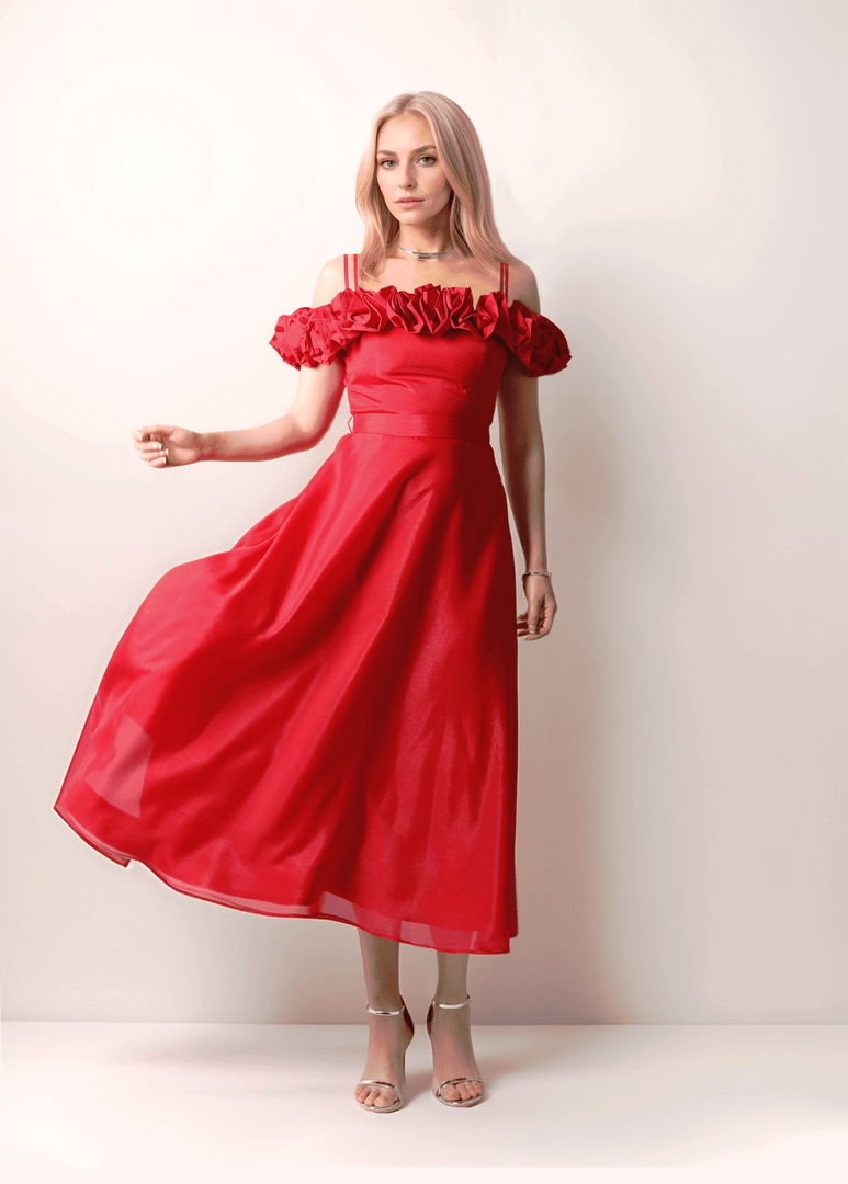 Red Off-Shoulder Dress