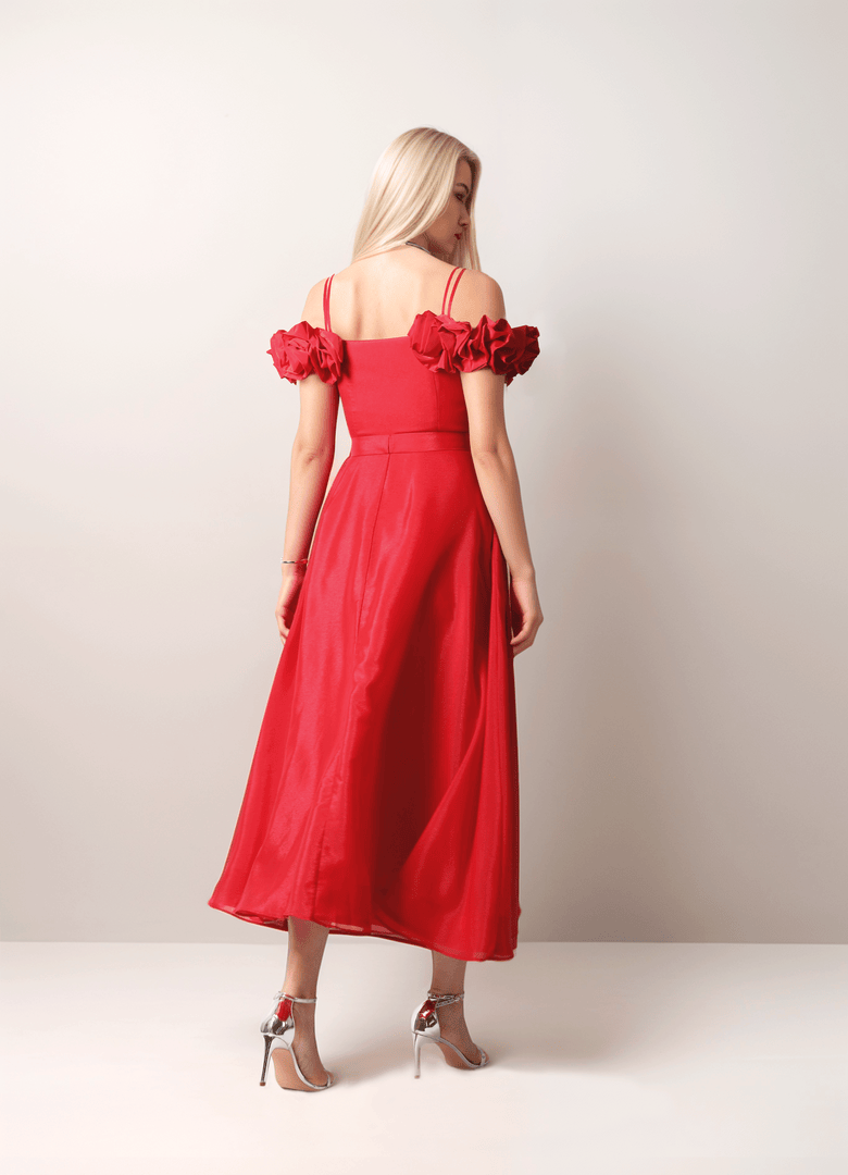 Red Off-Shoulder Dress