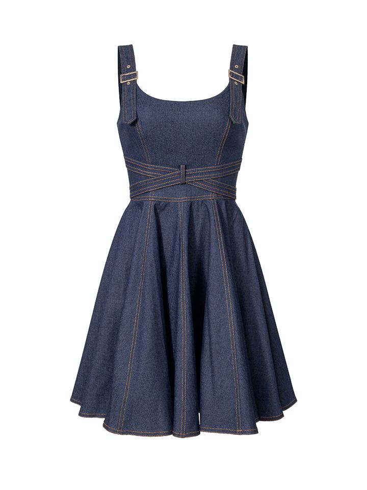  Mini Denim Dress