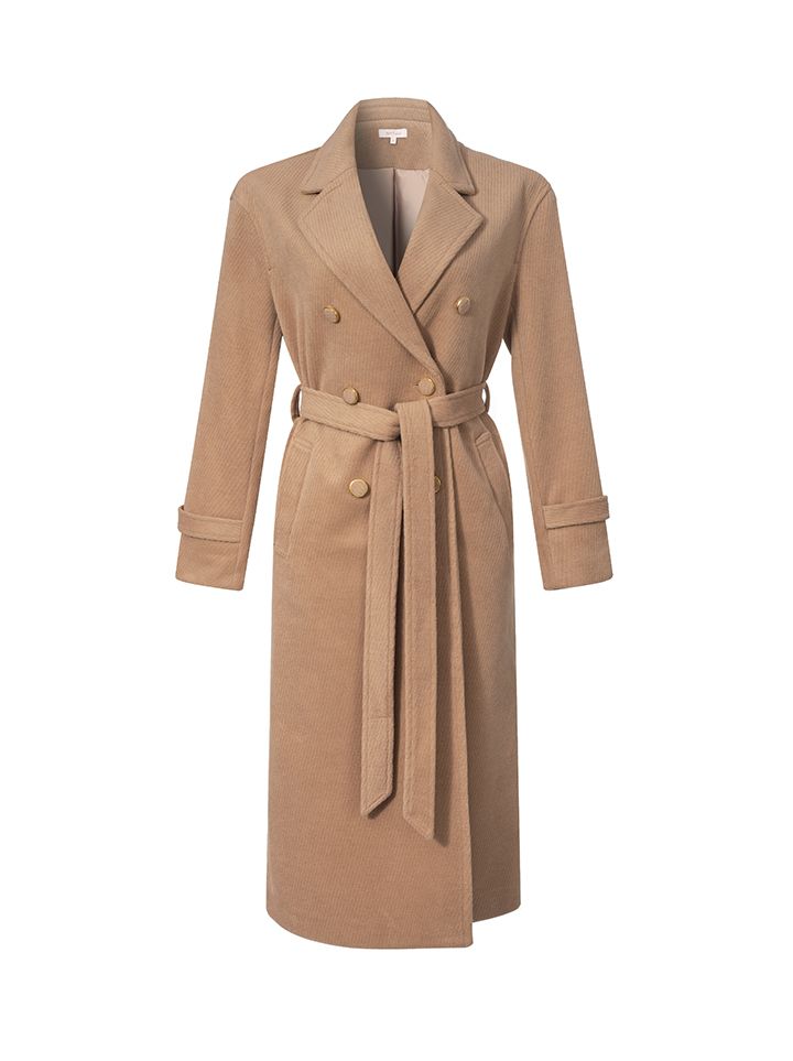 self-tie midi coat