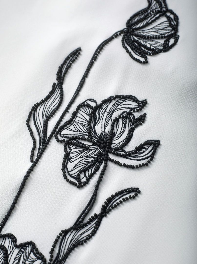 Floral embroidery dress