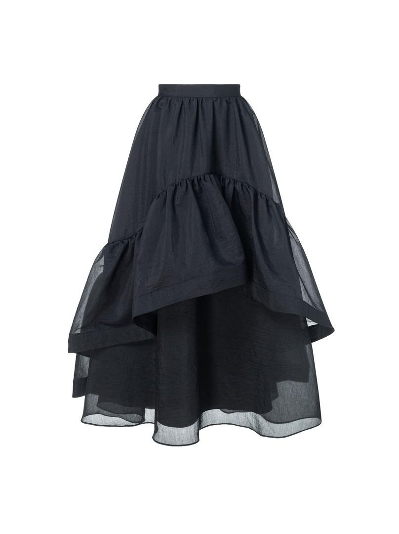 Black Statement Ruffle Skirt