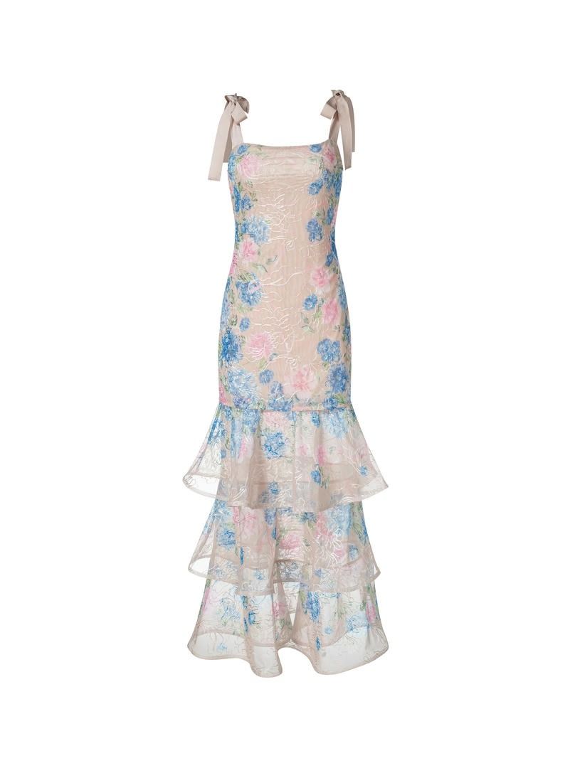 Printed Mesh Dress