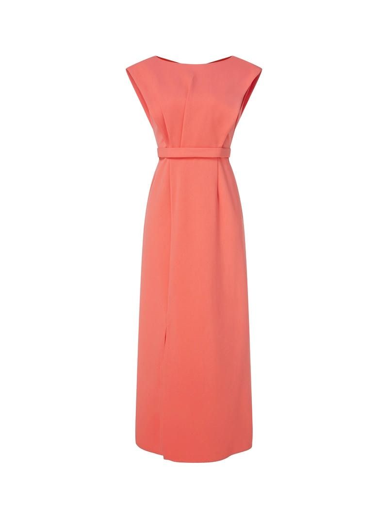 Coral Statement Shoulder Dress