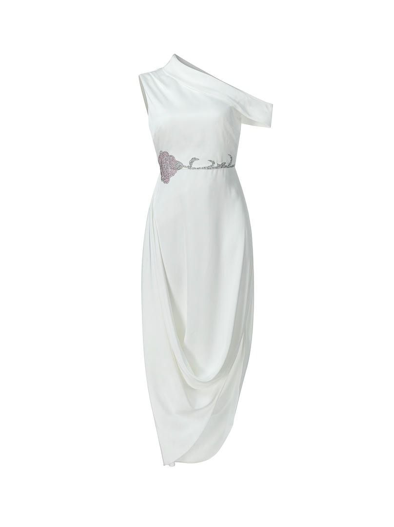 Off-White Draped Dress