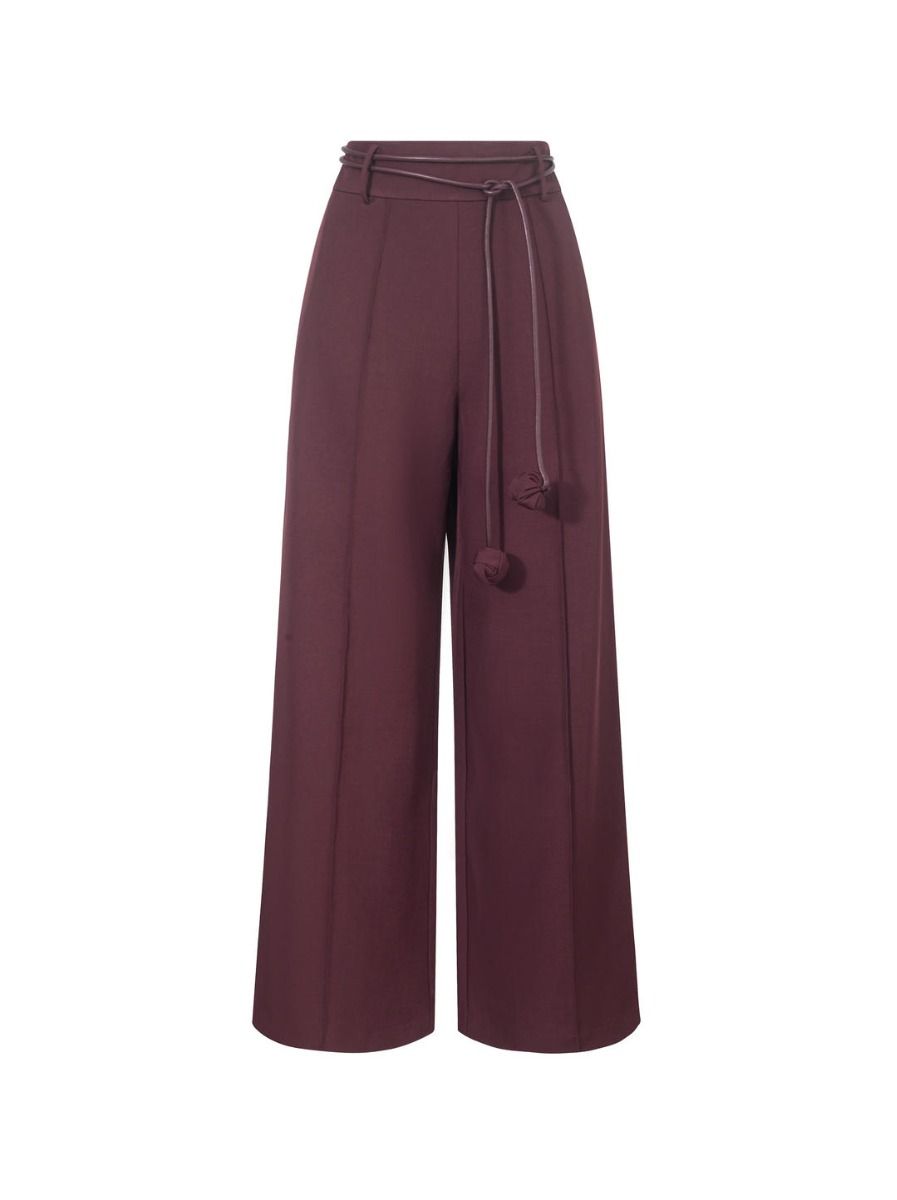 wide leg belted pants