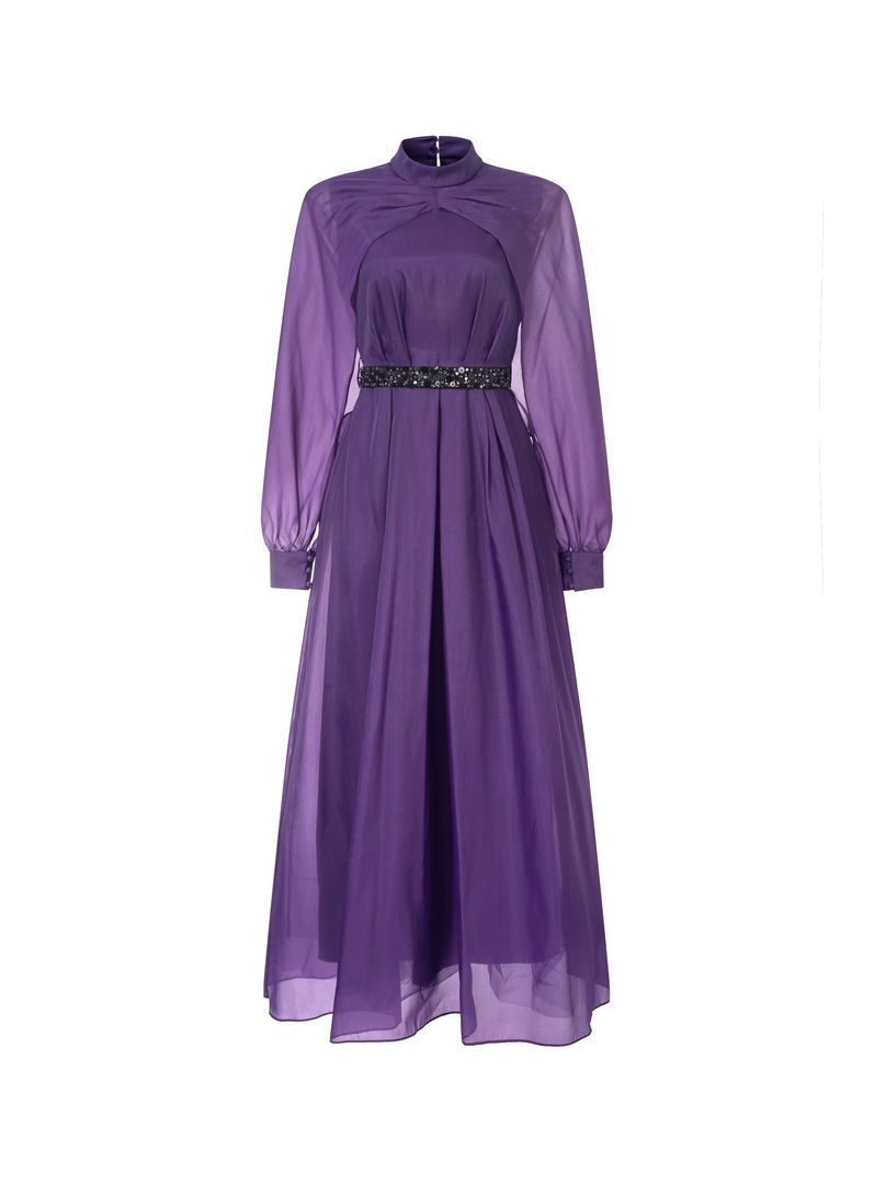 Long sleeves cape dress