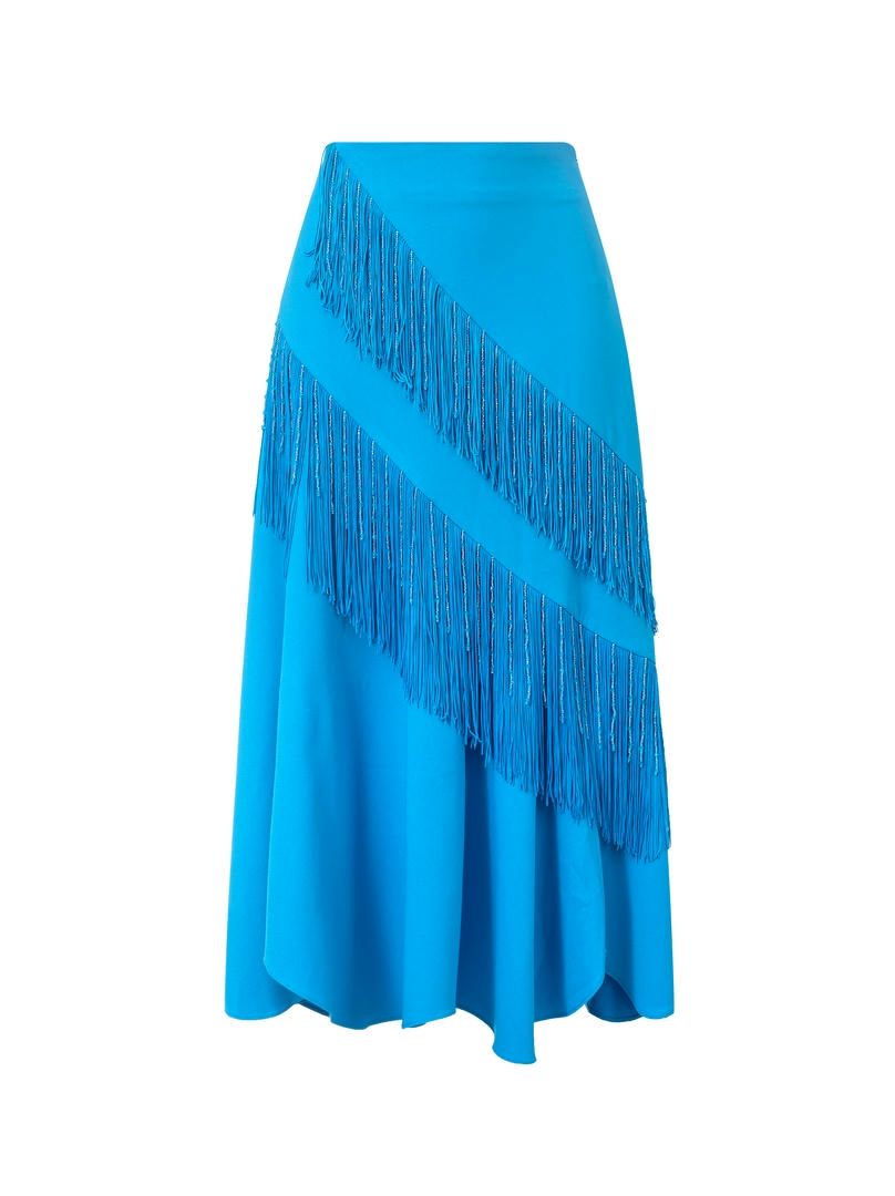 High-low fringe skirt